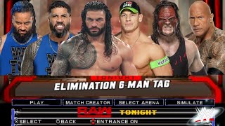 Roman Reigns Jimmy Uso amp Jey Uso vs John Cena Kane amp The Rock Full Match  WWE SmackDown vs Raw [upl. by Lesslie]