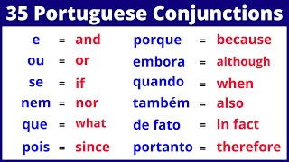 The 35 Most Common Portuguese Conjunctions Learn them now [upl. by Tongue]