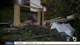 Chollas Creek flooded destroying homes [upl. by Ileane]