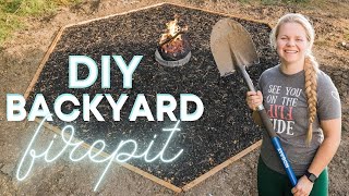 How to Build a Fire Pit amp Patio  Backyard Makeover on a Budget [upl. by Ridglea]