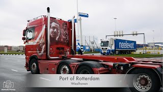 Trucks from Port of Rotterdam Waalhaven 4K [upl. by Aohk726]