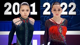 Kamila Valieva PERFECT programs  Russian Nationals 2021 vs 2022 side by side [upl. by Milo891]