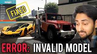 FIXED INVALID MODEL ERROR IN GTA 5  ERROR INVALID MODEL  GTA 5 Mods 2023  HindiUrdu THE NOOB [upl. by Elephus303]