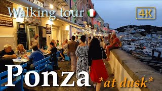 Ponza at dusk Lazio Italy【Walking Tour】History in Subtitles  4K [upl. by Oys]