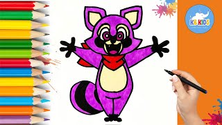 How to DRAW RAMBLEY RACCOON  Indigo Park [upl. by Nilson562]