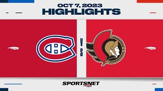 NHL PreSeason Highlights  Canadiens vs Senators  October 7 2023 [upl. by Michiko]