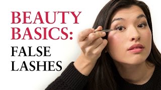 How to Apply Fake Lashes – Allure’s Beauty Basics – A Makeup Tutorial Series [upl. by Oibesue]