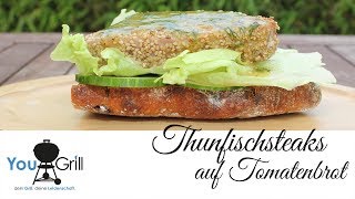 Thunfischsteaks in Sesamkruste auf Tomatenbrot mit Marinade [upl. by Yates]