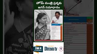 హోమ్ మంత్రి ప్రశ్నకు జగన్ సమాధానం Dhruva tv [upl. by Venn]