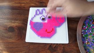 Peppa Pig  Pyssla perler beads Pixel Art Timelapse [upl. by Euqinamod621]