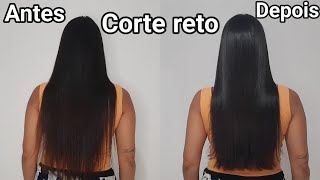 COMO CORTAR O CABELO RETOPASSO A PASSO😍 [upl. by Mhoj]