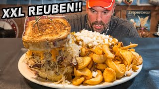 Bildas Massive Corned Beef Reuben Sandwich Challenge w Loaded Chili Cheese Fries [upl. by Uno334]