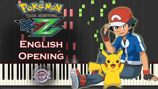 Pokemon XYZ Opening English Theme Song Piano Cover  Synthesia Tutorial [upl. by Lombardo]