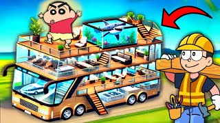 Shinchan Build Luxury Bus House 😱 [upl. by Yedarb561]