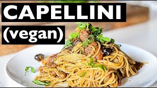 EASY VEGAN PESTO CAPELLINI PASTA RECIPE [upl. by Cadmann]