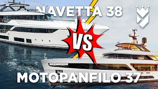 Custom Lines NAVETTA 38 v Benettis MOTOPANFILO 37 Superyacht Comparison [upl. by Notyalk517]