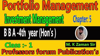 B B A 4th yearInvestment Management Portfolio  Class1 [upl. by Annoyk]