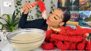 KING CRAB SEAFOOD BOIL FRIED HOT CHEETOS 🥵 KING CRAB LOBSTER TAILS SHRIMP WITH CHEESE  RECIPE [upl. by Judas303]