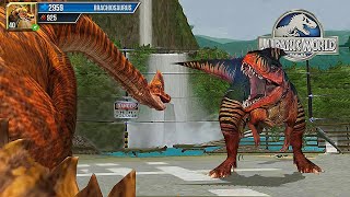 BRACHIOSAURUS VS GIGANTOSAURUS  JURASSIC BATTLE  JURASSIC WORLD THE GAME [upl. by Clymer338]