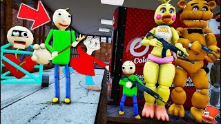 CAN ADVENTURE BALDI amp ANIMATRONICS ESCAPE BALDIS BASICS SCHOOLHOUSE GTA 5 Mods FNAF RedHatter [upl. by Atwood466]