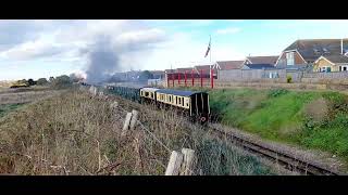 RHDR gala Northern Chief amp Winston Churchill steam to New Romney [upl. by Geno664]