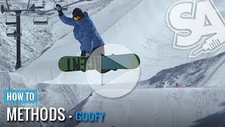 How to Method Grab on a Snowboard  Goofy Methods Trick Tip [upl. by Wills]