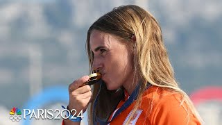 Netherlands Marit Bouwmeester becomes most decorated female Olympic sailor with gold  NBC Sports [upl. by Lezned]