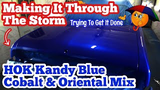 How To Do A Candy Paint Job On A Car CUSTOM HOK KANDY COBALT ORIENTAL BLUE MIX Chevy Caprice 74 DONK [upl. by Angus628]