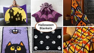 10 Crochet Halloween Blanket Patterns Snuggly amp Spooky [upl. by Eilhsa]