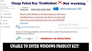 How to Fix Windows 10  Server 2016 Activation Error 0xC004C003 Unable to enter windows product key [upl. by Otanod538]