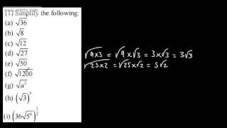 AS Year 1 Maths  Surds 1  Intro and Simplifying surds  AS Maths A Level suitable for GCSE higher [upl. by Assetan133]