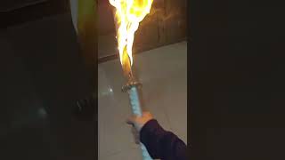 🔥 Epic Flame Sword Demonstration  Sparks and Fiery Blade Effect 🔥 explosion martialarts starwars [upl. by Fiedler]