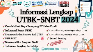 Informasi Lengkap SNBT 2024  Daya Tampung PTN dan Prodi Pusat UTBK Portofolio dan informasi lain [upl. by Atiuqcaj371]