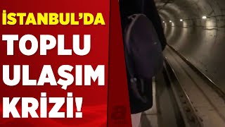 Metro bozuldu yolcular tünelde yürüdü O anlar kamerada  A Haber [upl. by Asi]