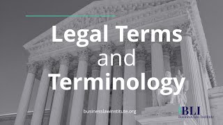 Legal Terms and Terminology [upl. by Nylesoj]