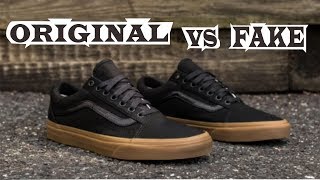 Vans Old Skool Black Mono Gum Original amp Fake [upl. by Tseng]