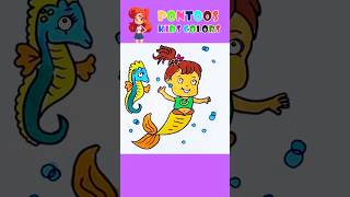 How to color a drawing  Sweet Mermaid ✨💖🌟 shorts shortsvideo kidssong [upl. by Yahiya]