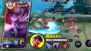 CHOU BRAXY BUILD 1 HIT DELETE ALL  TRY BRAXY RECOMMEND INSANE DAMAGE ❤️ [upl. by Barnaby]