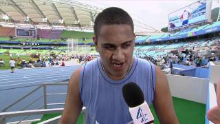 Soleau Tuvalu runs a personal best in the Mens 100m heats [upl. by Averi]