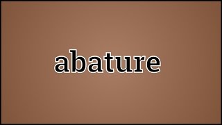 What Abature Means [upl. by Puglia]