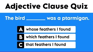 Adjective Clause  English Grammar Quiz [upl. by Teuton]