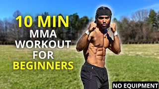 10 Min MMA Workout For Beginners  EASY Combat Moves [upl. by Gowrie]