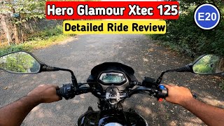 2023 Hero Glamour Xtec 125  Detailed Ride Review  BS7 E20  Price amp Mileage [upl. by Akilegna304]