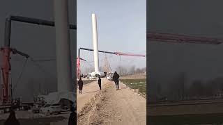 Wind power tower hoisting error process [upl. by Nwahs995]