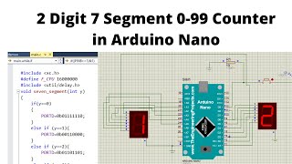 2 Digit 7 Segment 099 Counter in Arduino  Microchip Studio [upl. by Arta174]