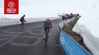 Chop Chop  A Keen Fan Encourages Egan Bernal On The Passo Giau  Giro dItalia 2021 [upl. by Padriac]