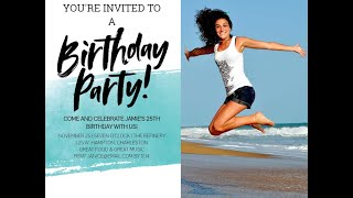 Brushstroke Birthday  Birthday Invitation New Designs 2019 [upl. by Atiana716]