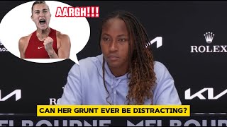 Coco Gauffs reaction when asked about Sabalenkas grunting [upl. by Nottnerb235]