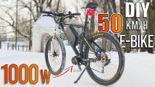 DIY 50kmh Electric Bike Using 1000W Mid Drive Kit [upl. by Bartolemo]