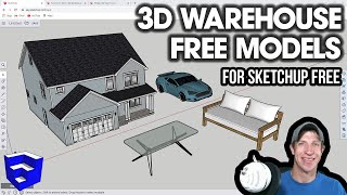 GETTING STARTED with SketchUp Free  Lesson 5  Free Models from the 3D Warehouse [upl. by Ahsoyek]